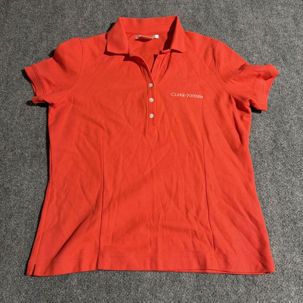 Nike Golf Polo Shirt Womens Size Medium Red Short Sleeve Pullover Clark-Nexsen